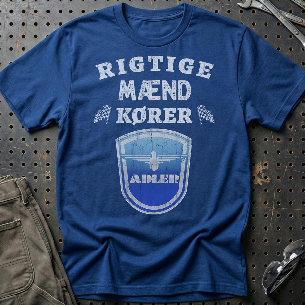 Adler Rigtige Mænd Kører - Unisex T-Shirt , Bomuld-Beklædning-Adler-Blå Royal-S-Garage Culture Shop- garage - man cave - merchandise