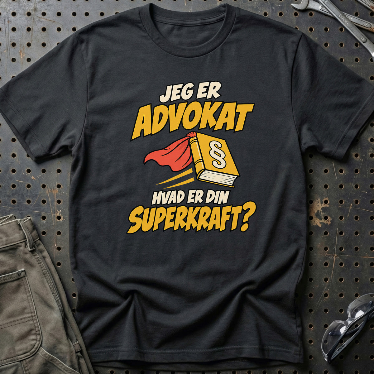 
Advokat – Hvad er din superkraft? – Unisex T-Shirt – Sort