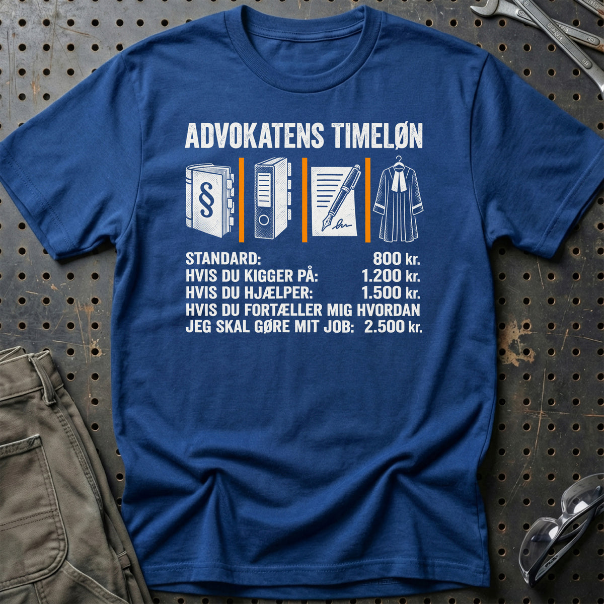 
Advokatens Timeløn – Unisex T-Shirt – Blå Royal