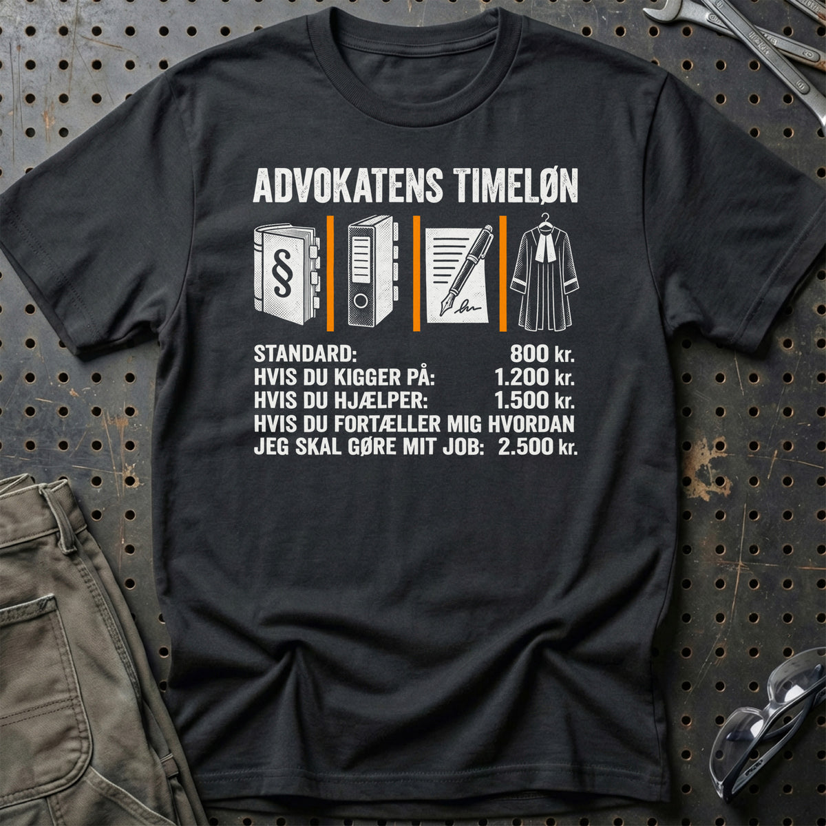 
Advokatens Timeløn – Unisex T-Shirt – Sort