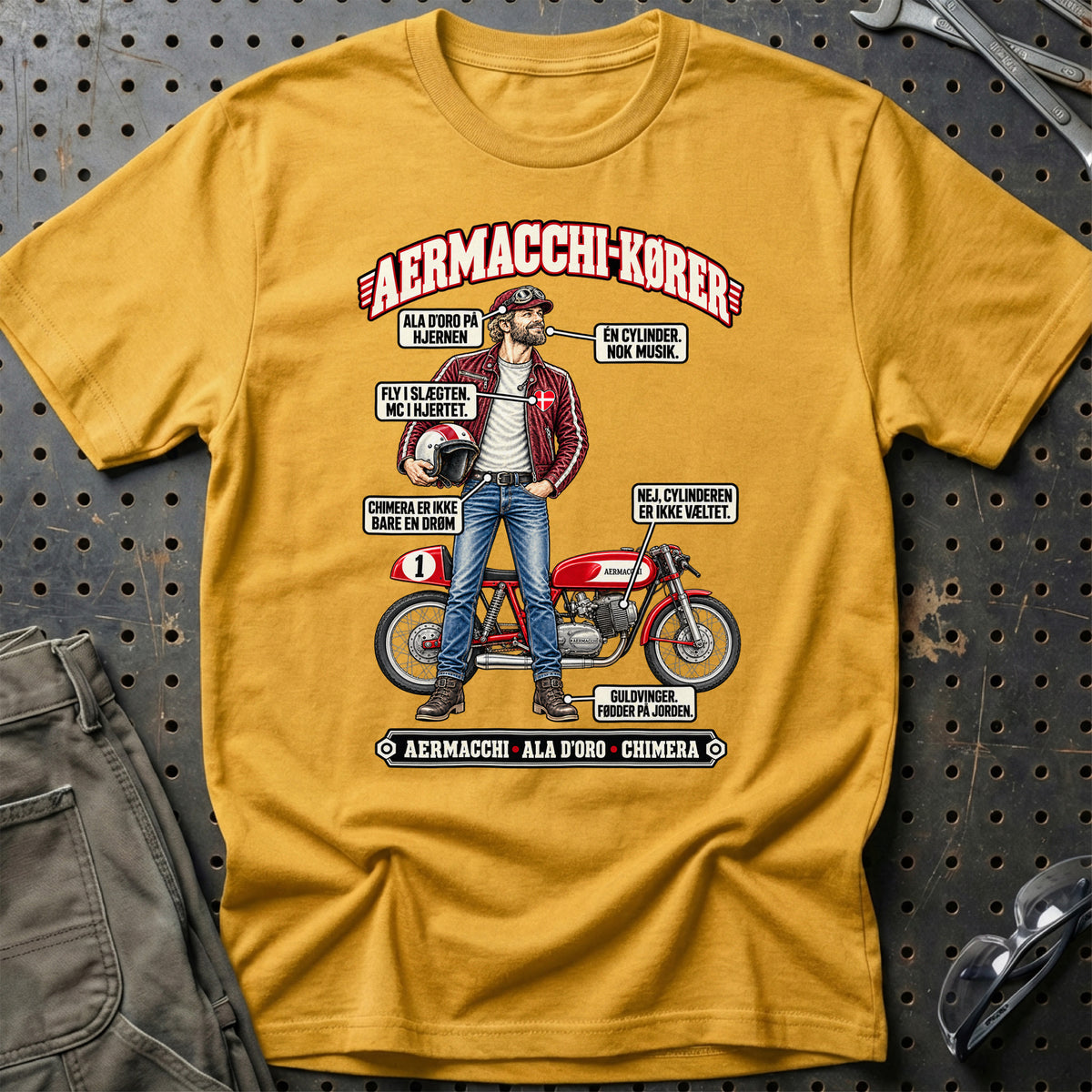 
Aermacchi-Kører T-Shirt – Guld