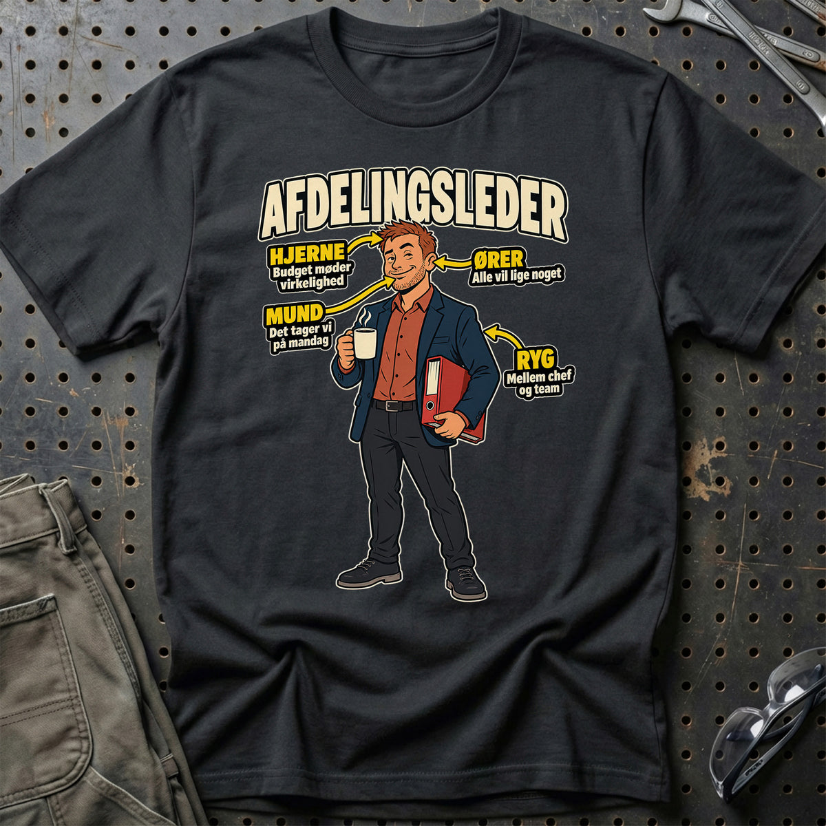 Afdelingsleder – Anatomi T-Shirt-Beklædning-Garage Culture-Sort-S-Garage Culture Shop- garage - man cave - merchandise