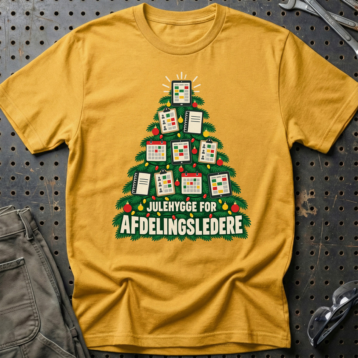 
Afdelingsleder – Julehygge – Unisex T-Shirt – Guld