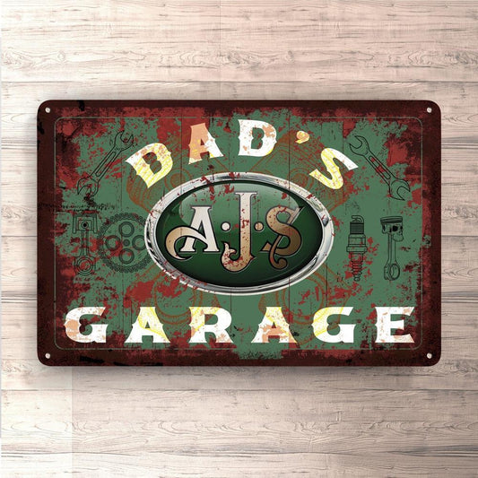 Ajs Dads Garage Vintage Skilte, Musemåtte, Dørmåtte-Skilte-AJS-Garage Culture Shop- garage - man cave - merchandise