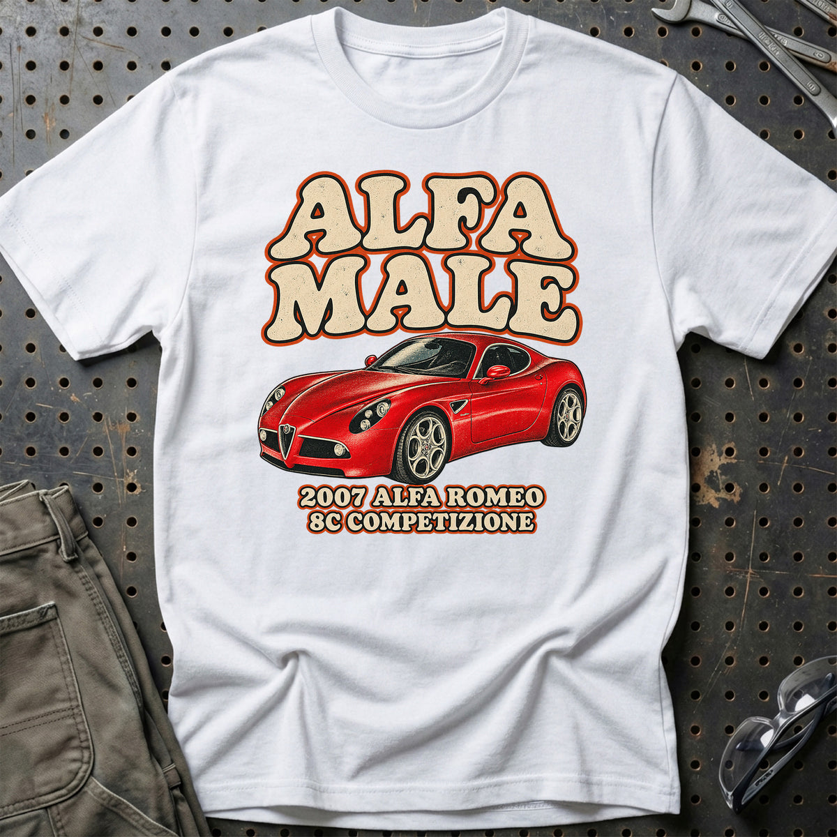
Alfa Romeo 8C Competizione 2007 – Alfa Male T-Shirt – Hvid