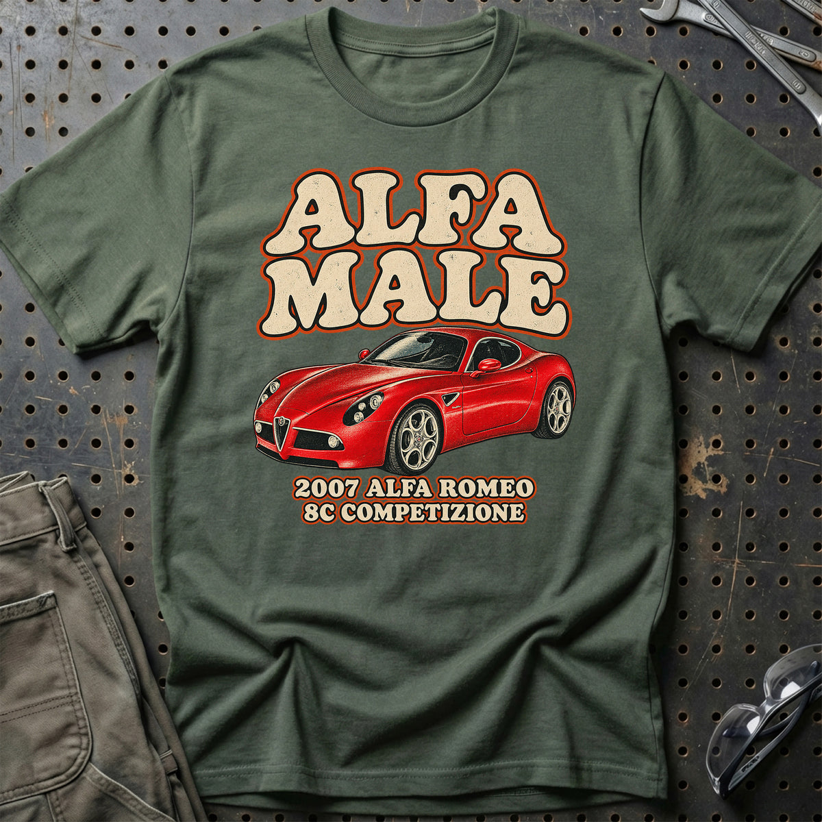 
Alfa Romeo 8C Competizione 2007 – Alfa Male T-Shirt – Grøn Militær