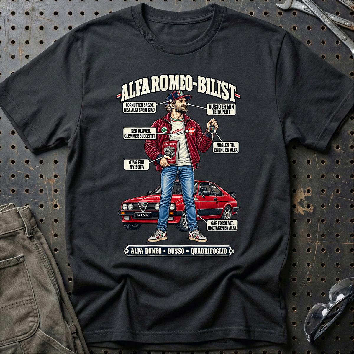 
Alfa Romeo-Bilist T-Shirt – Sort