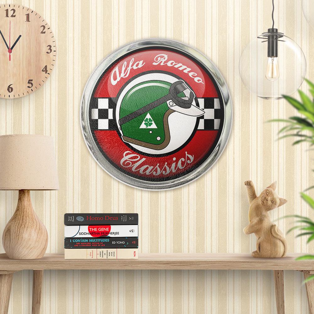 Alfa Romeo Classics Runde Skilte , Musemåtte Rundt , Kop Underlag, Underlagssæt-Runde Skilte-Alfa Romeo-Garage Culture Shop- garage - man cave - merchandise