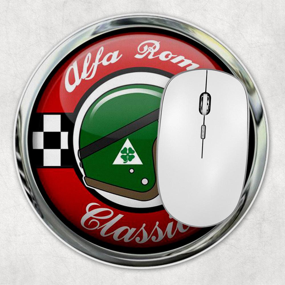 Alfa Romeo Classics Runde Skilte , Musemåtte Rundt , Kop Underlag, Underlagssæt-Runde Skilte-Alfa Romeo-Garage Culture Shop- garage - man cave - merchandise