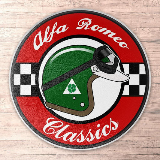 Alfa Romeo Classics Runde Skilte , Musemåtte Rundt , Kop Underlag, Underlagssæt-Runde Skilte-Alfa Romeo-Garage Culture Shop- garage - man cave - merchandise
