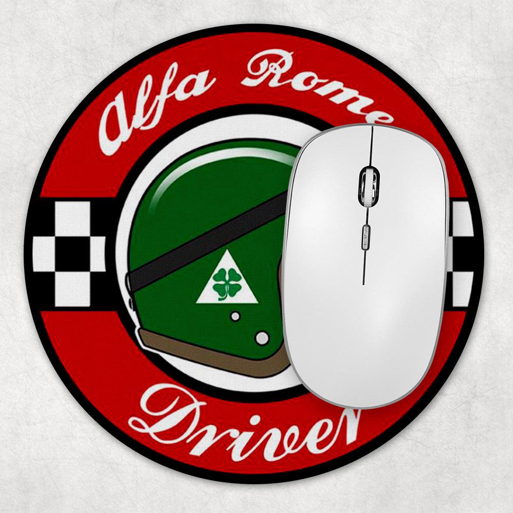 Alfa Romeo Driver Runde Skilte , Musemåtte Rundt , Kop Underlag, Underlagssæt-Runde Skilte-Alfa Romeo-Garage Culture Shop- garage - man cave - merchandise
