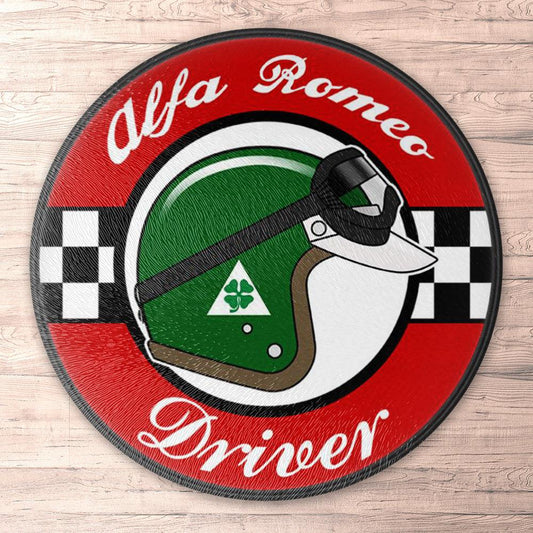 Alfa Romeo Driver Runde Skilte , Musemåtte Rundt , Kop Underlag, Underlagssæt-Runde Skilte-Alfa Romeo-Garage Culture Shop- garage - man cave - merchandise