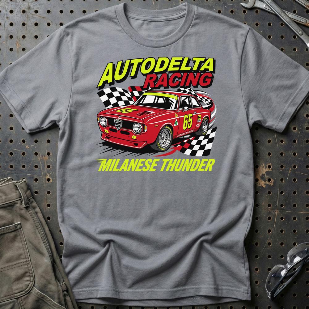 Alfa Romeo Giulia Autodelta Racing Milanese Thunder - Unisex T-Shirt-Beklædning-Alfa Romeo-Grå Sport-S-Garage Culture Shop- garage - man cave - merchandise