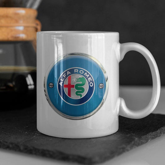 Alfa Romeo Keramisk Krus-Krus-Alfa Romeo-Hvid keramisk krus-Garage Culture Shop- garage - man cave - merchandise