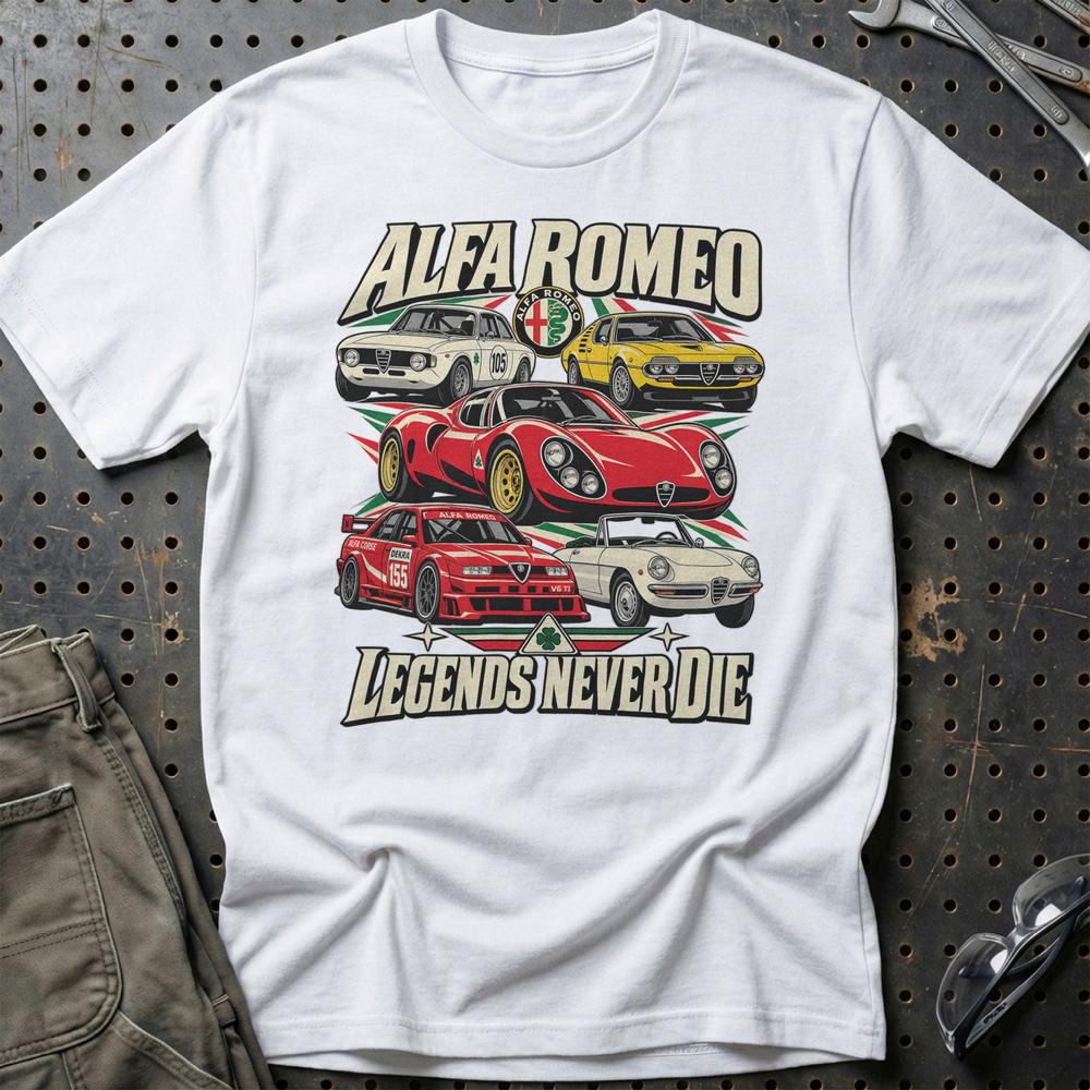 
Produktbillede af Alfa Romeo Legends Never Die T-Shirt