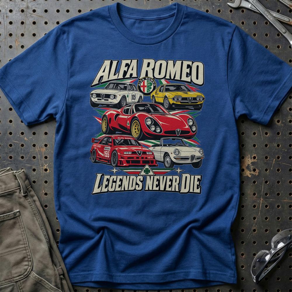 
Produktbillede af Alfa Romeo Legends Never Die T-Shirt