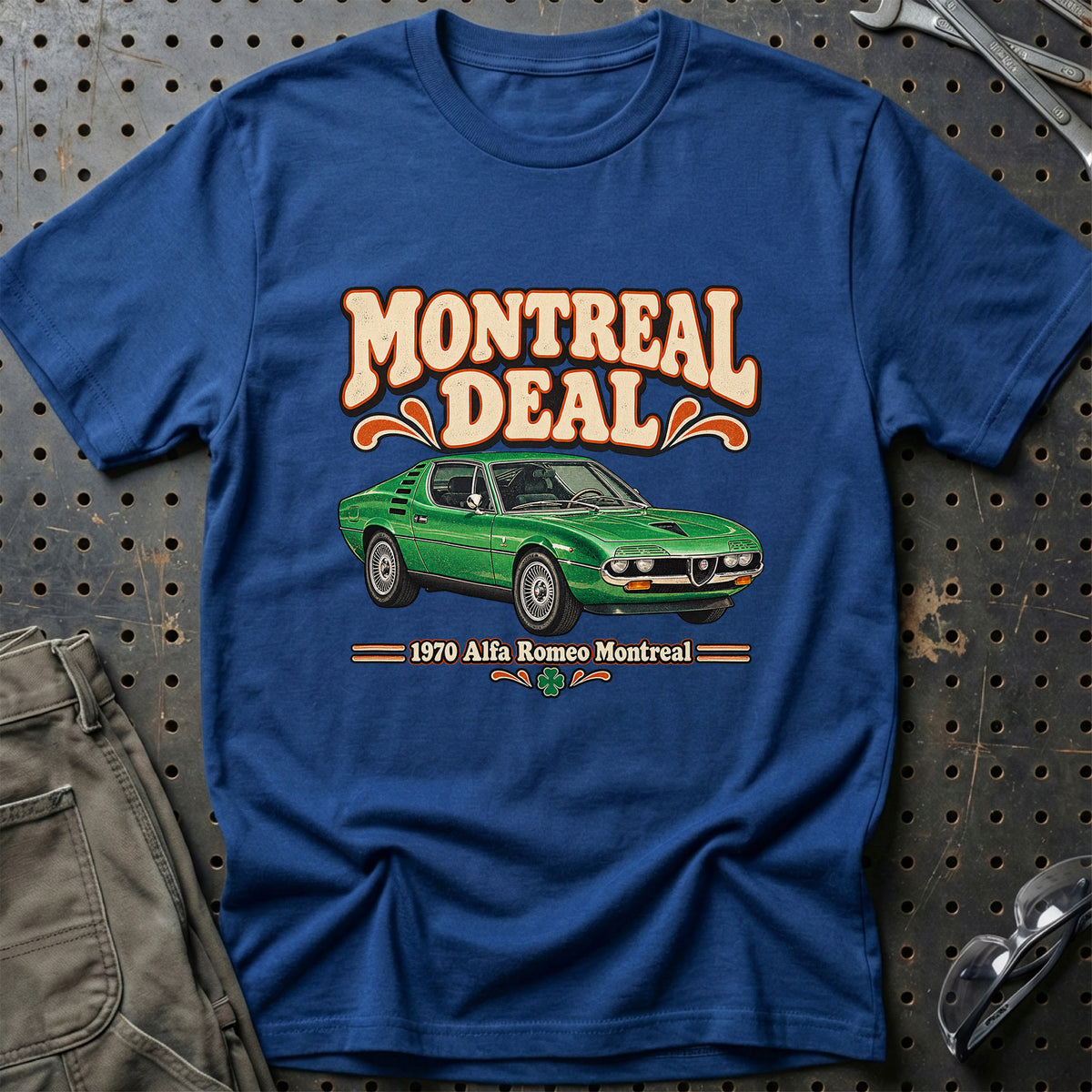 
Alfa Romeo Montreal 1970 – Montreal Deal T-Shirt – Blå Royal