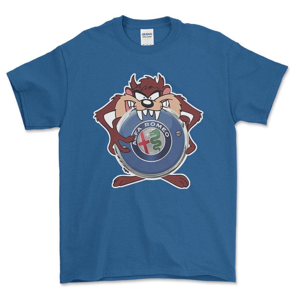 Alfa Romeo TAZ Unisex T-Shirt , Bomuld-Beklædning-Alfa Romeo-Blå Royal-S-Forside-Garage Culture Shop- garage - man cave - merchandise