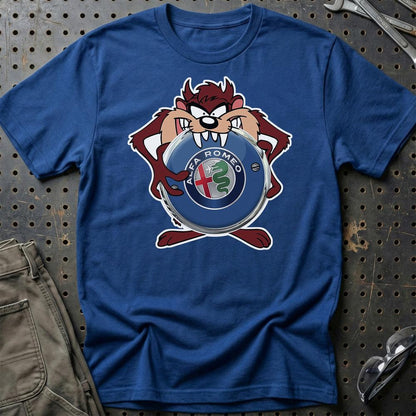 Alfa Romeo TAZ Unisex T-Shirt , Bomuld-Beklædning-Alfa Romeo-Blå Royal-S-Garage Culture Shop- garage - man cave - merchandise