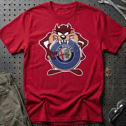 Alfa Romeo TAZ Unisex T-Shirt , Bomuld-Beklædning-Alfa Romeo-Rød-S-Garage Culture Shop- garage - man cave - merchandise