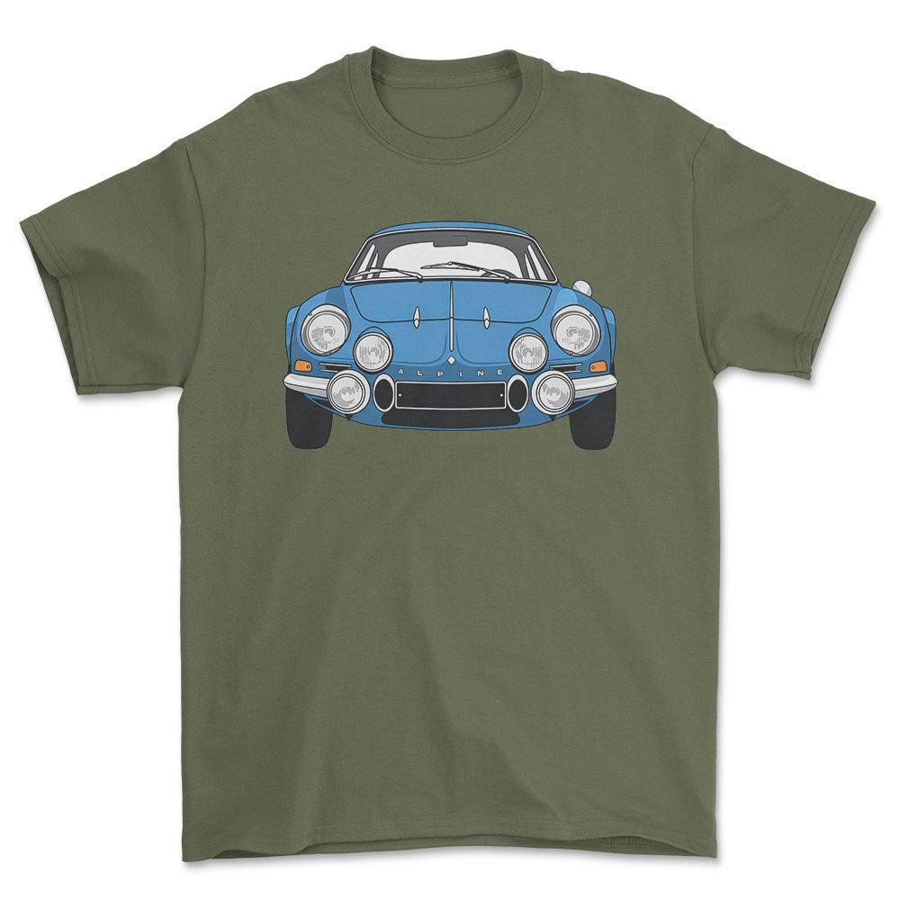 Alpine A110 1600S 1970 - Unisex T-Shirt-Beklædning-Alpine-Grøn Militær-S-Garage Culture Shop- garage - man cave - merchandise