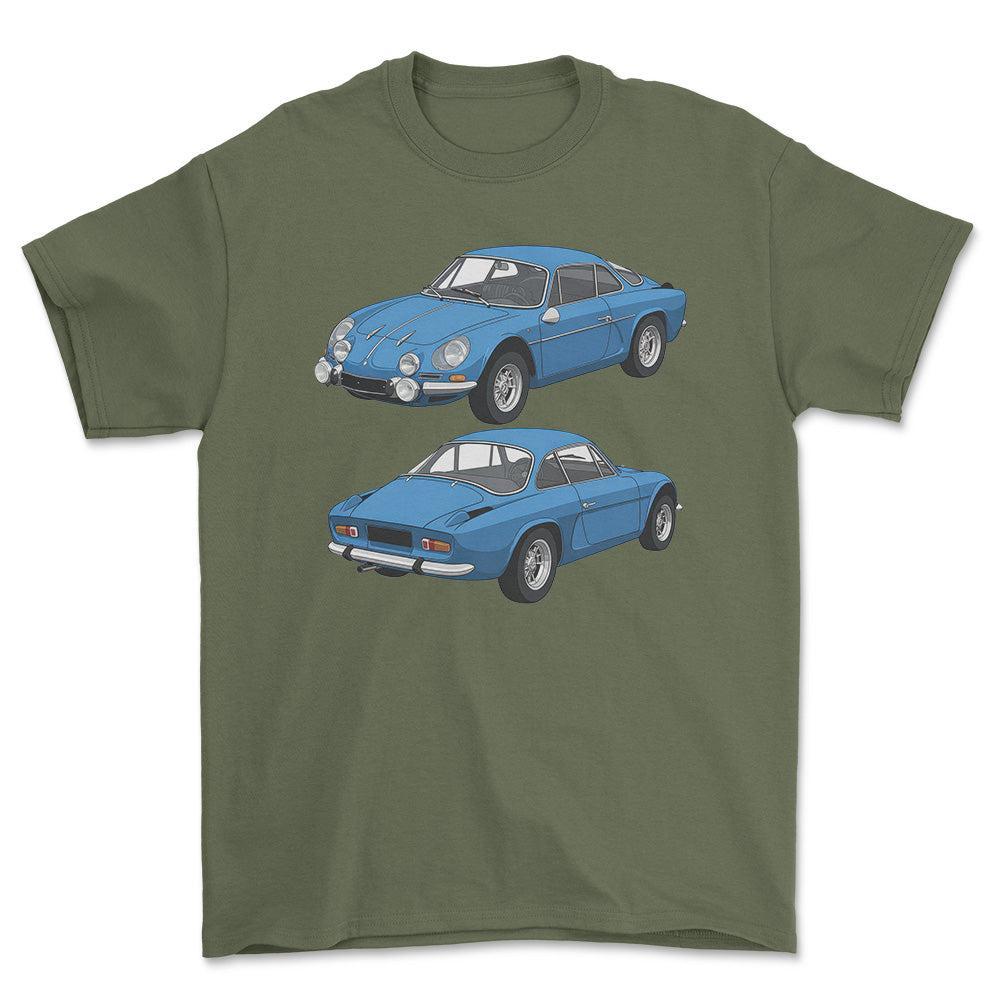 Alpine A110 1600S 1970 - Unisex T-Shirt-Beklædning-Alpine-Grøn Militær-S-Garage Culture Shop- garage - man cave - merchandise
