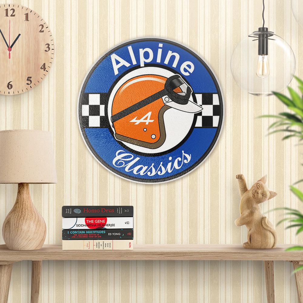 Alpine Classics Runde Skilte , Musemåtte Rundt , Kop Underlag, Underlagssæt-Runde Skilte-Alpine-Garage Culture Shop- garage - man cave - merchandise