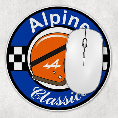 Alpine Classics Runde Skilte , Musemåtte Rundt , Kop Underlag, Underlagssæt-Runde Skilte-Alpine-Garage Culture Shop- garage - man cave - merchandise