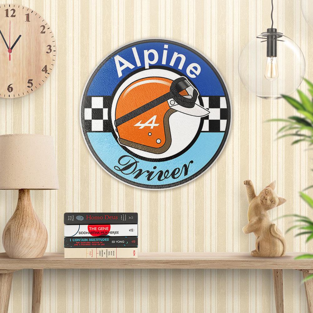 Alpine Driver Runde Skilte , Musemåtte Rundt , Kop Underlag, Underlagssæt-Runde Skilte-Alpine-Garage Culture Shop- garage - man cave - merchandise