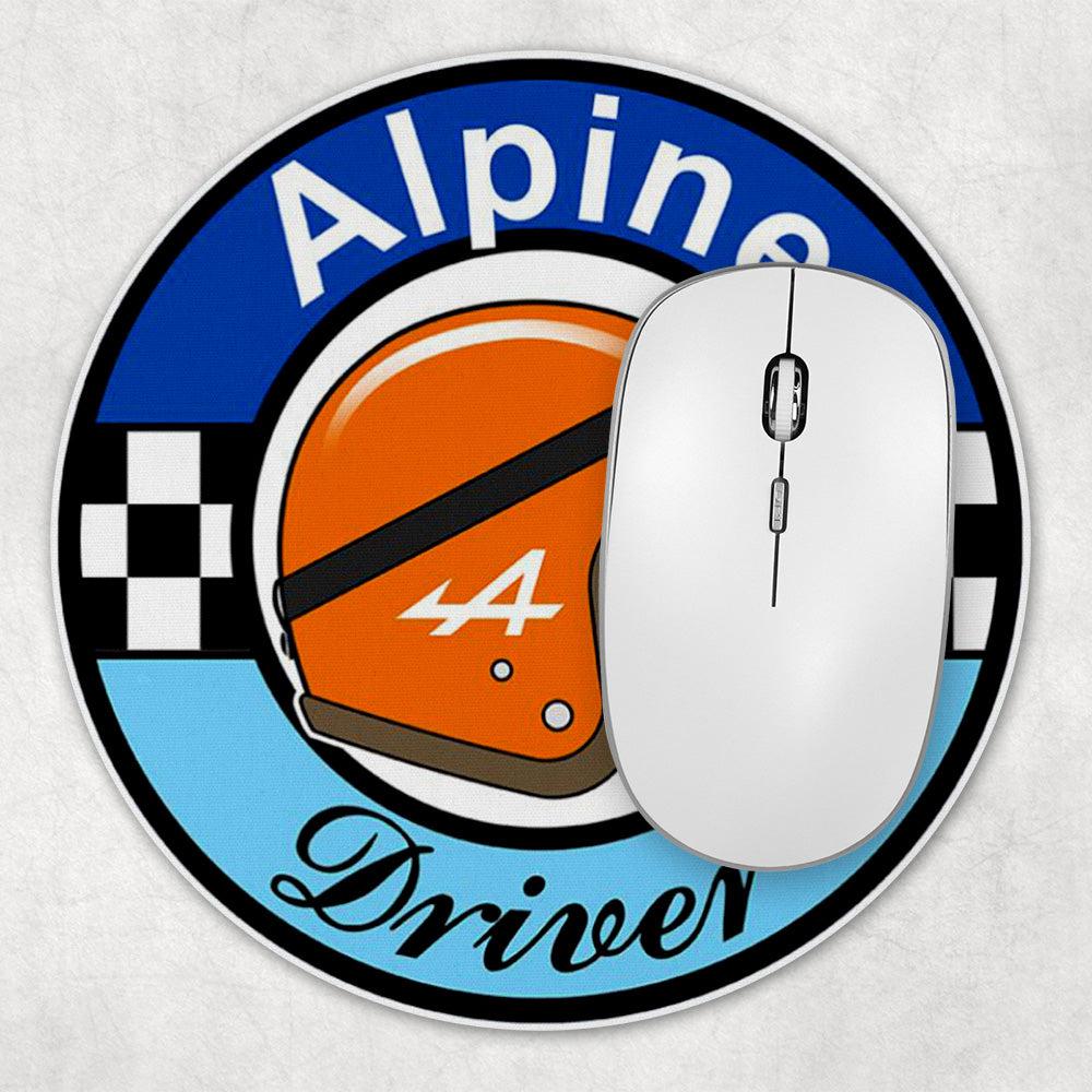 Alpine Driver Runde Skilte , Musemåtte Rundt , Kop Underlag, Underlagssæt-Runde Skilte-Alpine-Garage Culture Shop- garage - man cave - merchandise