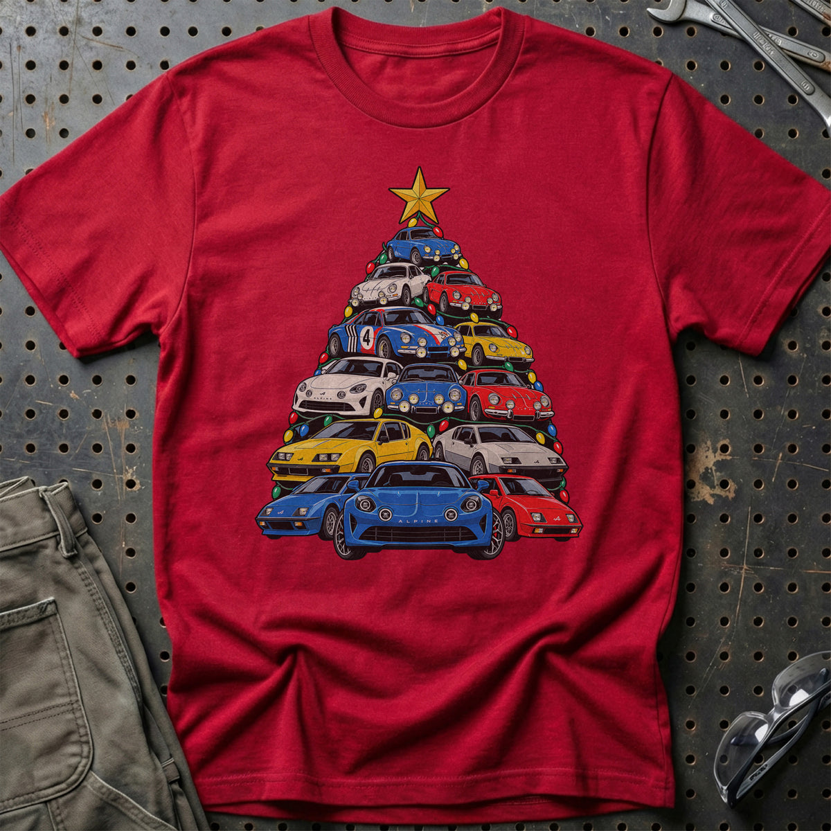 Alpine Juletræ T-Shirt-Beklædning-Alpine-Rød-S-Garage Culture Shop- garage - man cave - merchandise