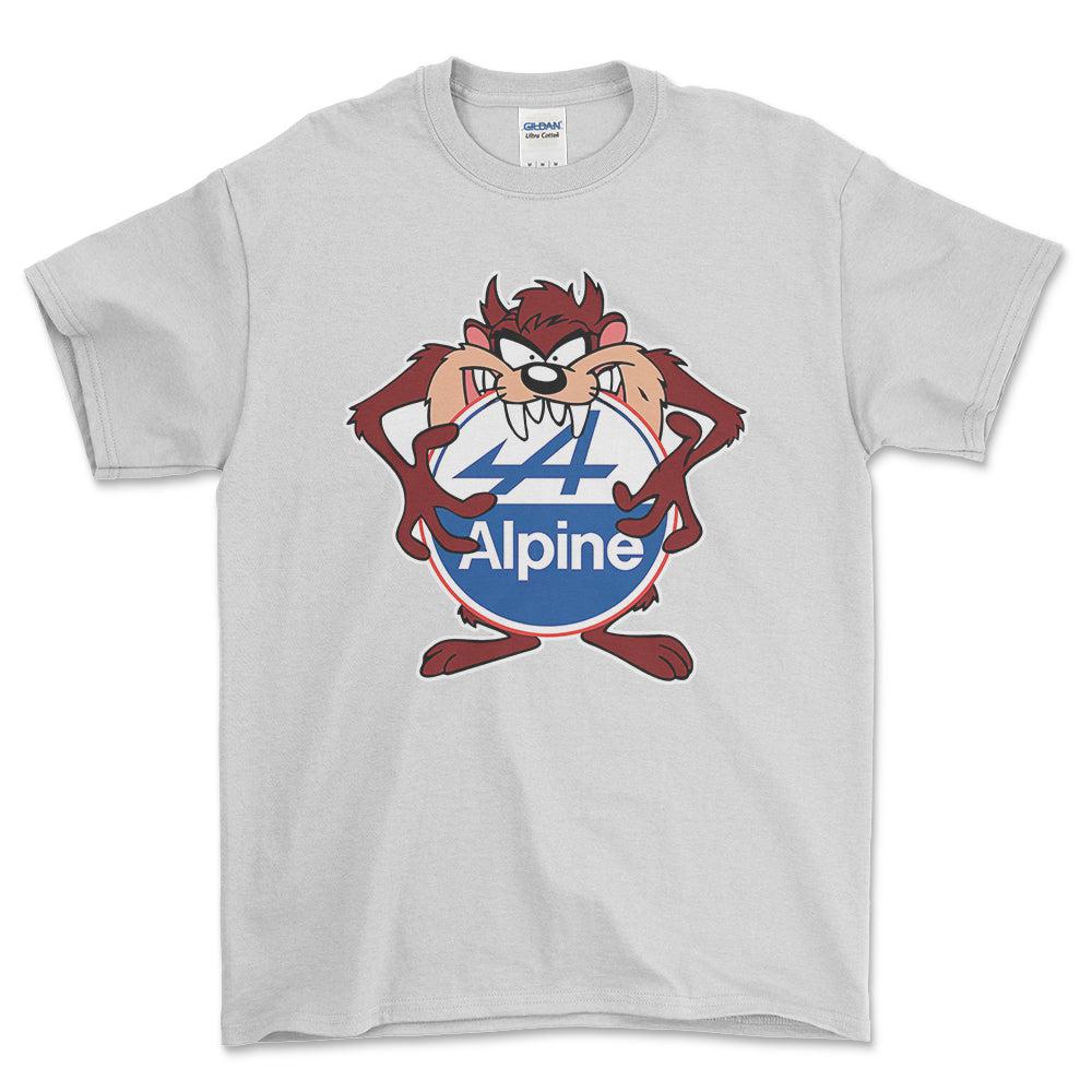 Alpine TAZ Unisex T-Shirt , Bomuld-Beklædning-Alpine-Hvid-S-Forside-Garage Culture Shop- garage - man cave - merchandise