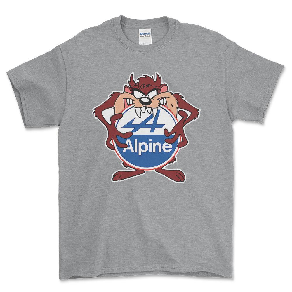 Alpine TAZ Unisex T-Shirt , Bomuld-Beklædning-Alpine-Grå Sport-S-Forside-Garage Culture Shop- garage - man cave - merchandise