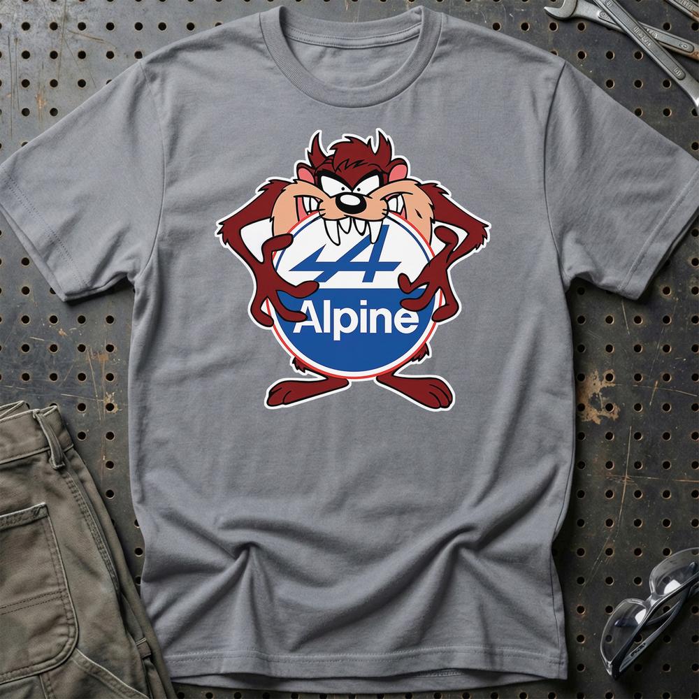 Alpine TAZ Unisex T-Shirt , Bomuld-Beklædning-Alpine-Grå Sport-S-Garage Culture Shop- garage - man cave - merchandise