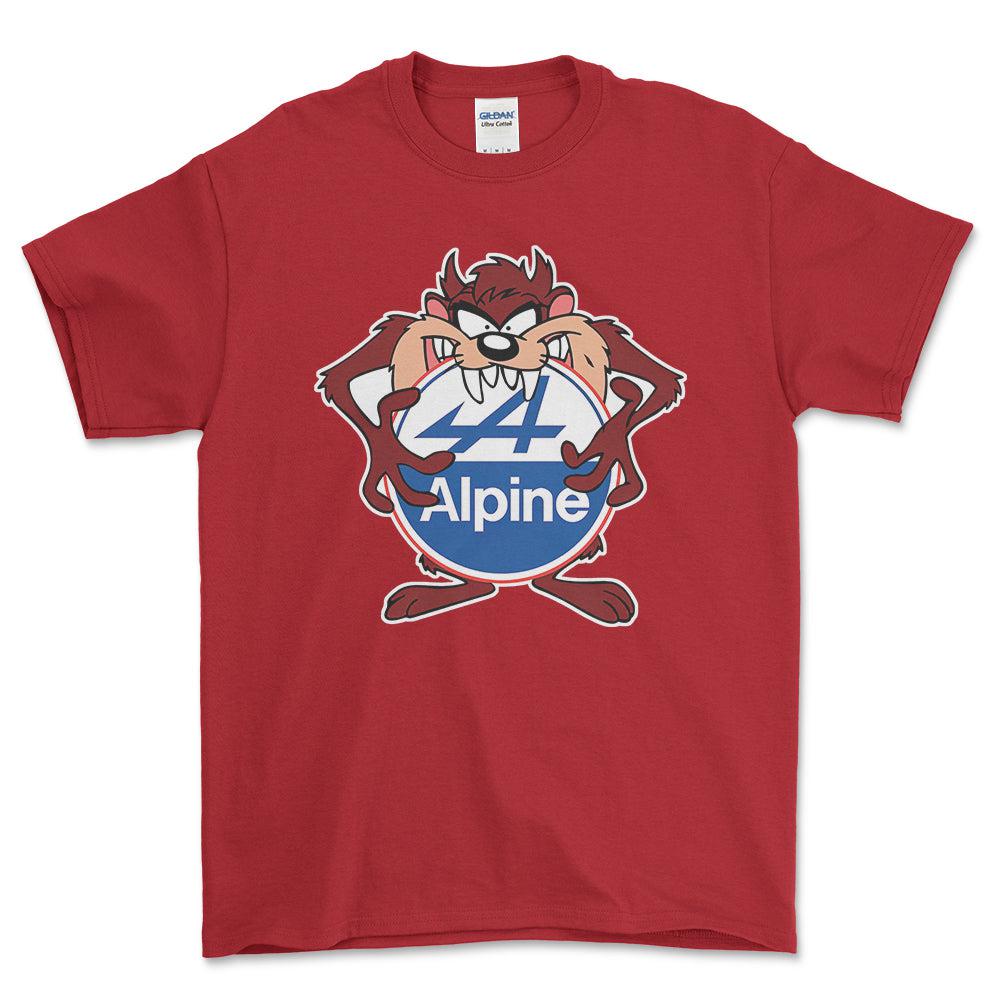 Alpine TAZ Unisex T-Shirt , Bomuld-Beklædning-Alpine-Rød-S-Forside-Garage Culture Shop- garage - man cave - merchandise