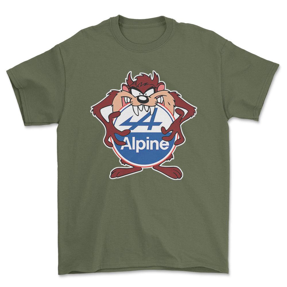 Alpine TAZ Unisex T-Shirt , Bomuld-Beklædning-Alpine-Grøn Militær-S-Forside-Garage Culture Shop- garage - man cave - merchandise