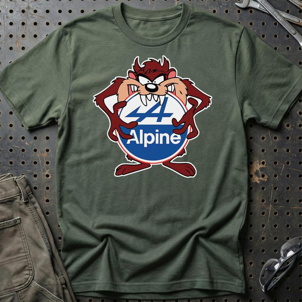 Alpine TAZ Unisex T-Shirt , Bomuld-Beklædning-Alpine-Grøn Militær-S-Garage Culture Shop- garage - man cave - merchandise