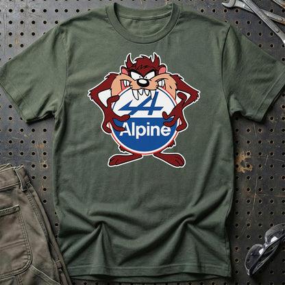 Alpine TAZ Unisex T-Shirt , Bomuld-Beklædning-Alpine-Grøn Militær-S-Garage Culture Shop- garage - man cave - merchandise