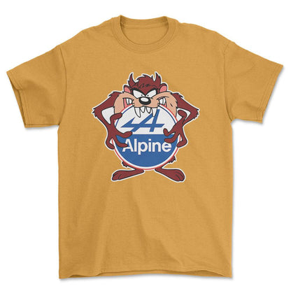 Alpine TAZ Unisex T-Shirt , Bomuld-Beklædning-Alpine-Guld-S-Forside-Garage Culture Shop- garage - man cave - merchandise