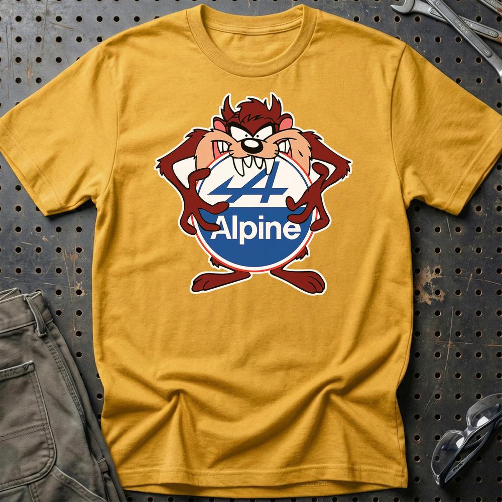 Alpine TAZ Unisex T-Shirt , Bomuld-Beklædning-Alpine-Guld-S-Garage Culture Shop- garage - man cave - merchandise