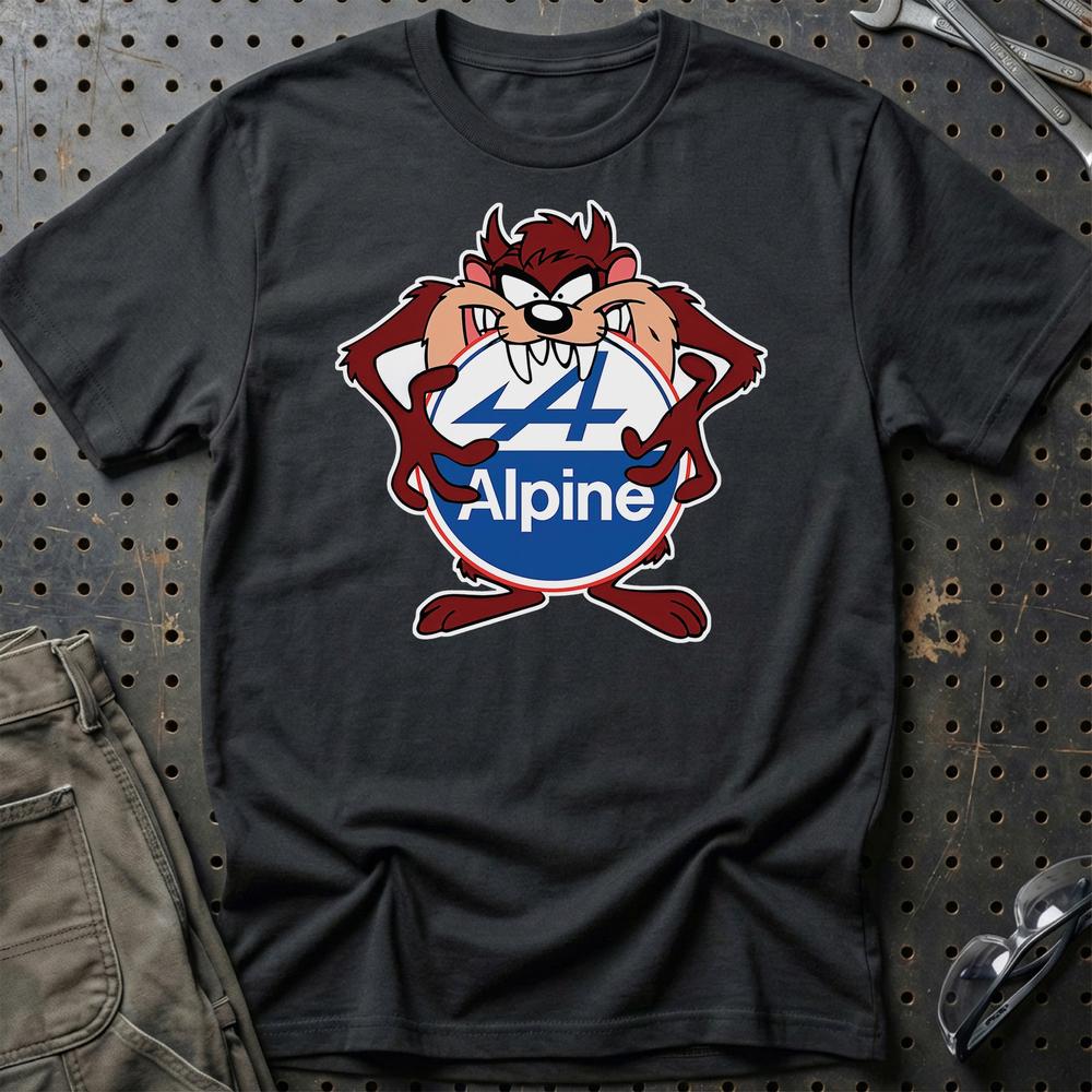 Alpine TAZ Unisex T-Shirt , Bomuld-Beklædning-Alpine-Sort-S-Garage Culture Shop- garage - man cave - merchandise