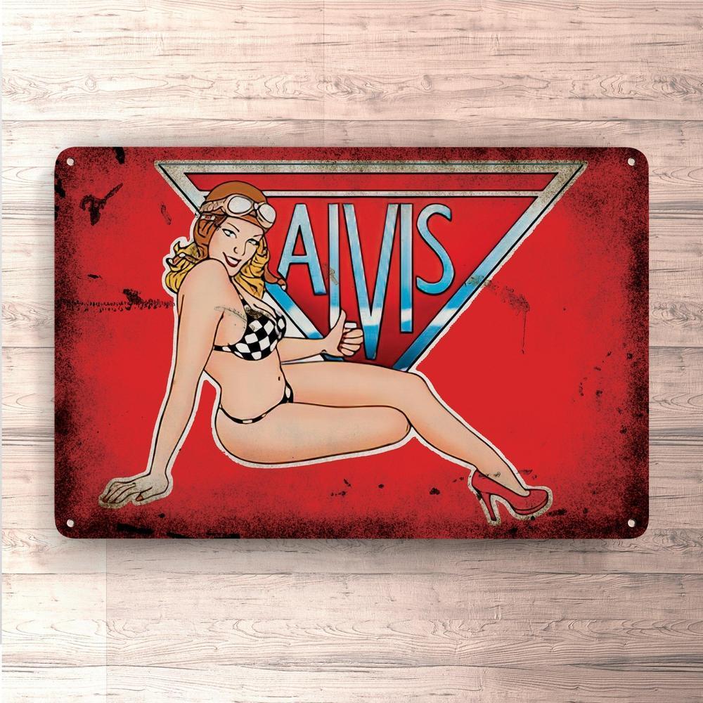 Alvis Pin-Up Vintage Skilte, Musemåtte, Dørmåtte-Skilte-Alvis-Garage Culture Shop- garage - man cave - merchandise