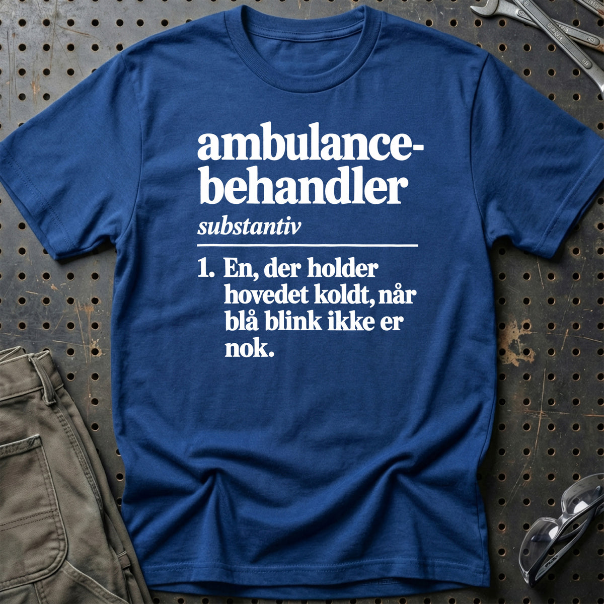 
Ambulancebehandler – Definition T-Shirt – Blå Royal