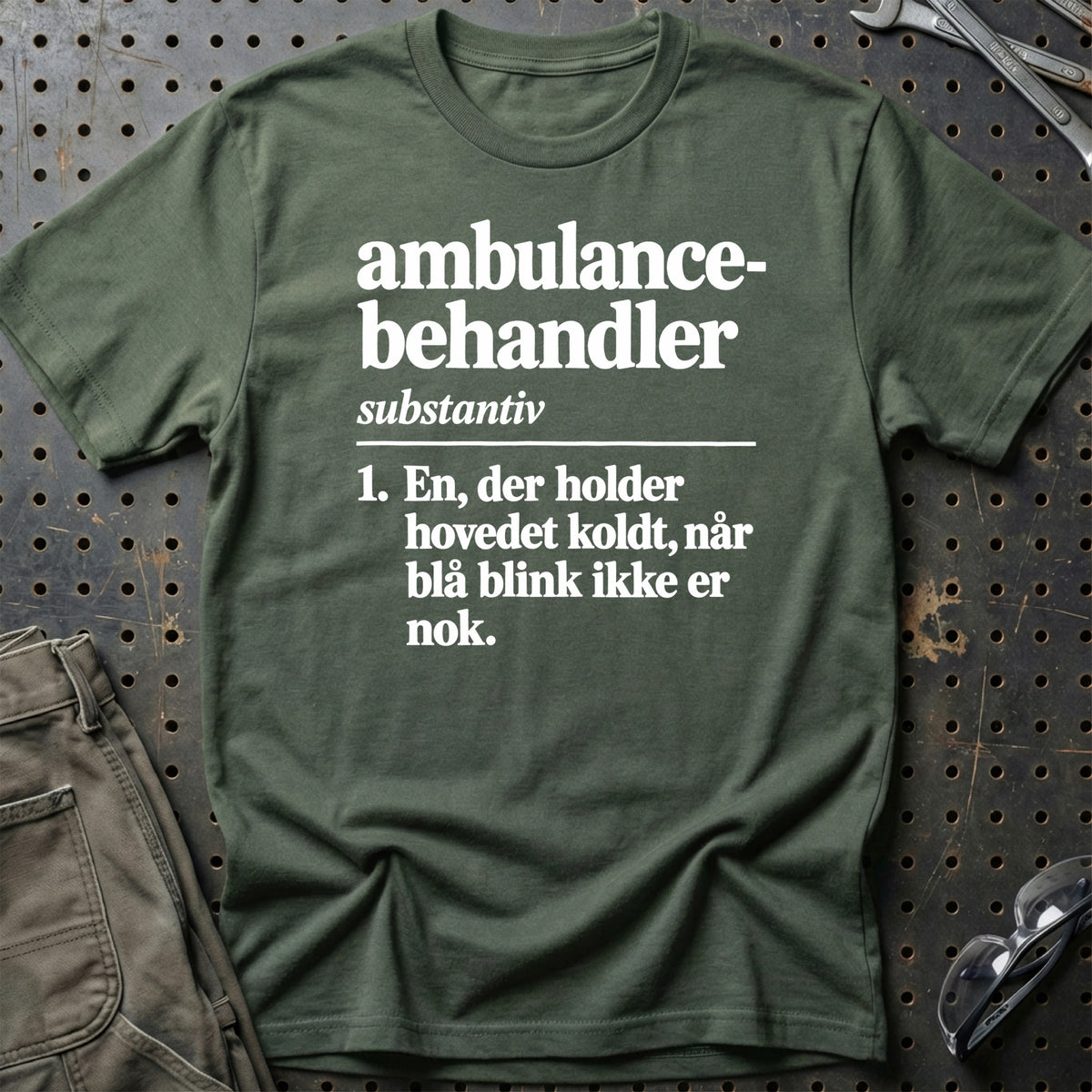 
Ambulancebehandler – Definition T-Shirt – Grøn Militær