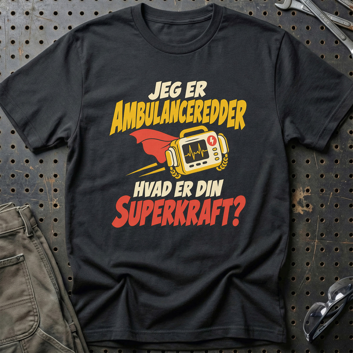 
Ambulanceredder – Hvad er din superkraft? – Unisex T-Shirt – Sort