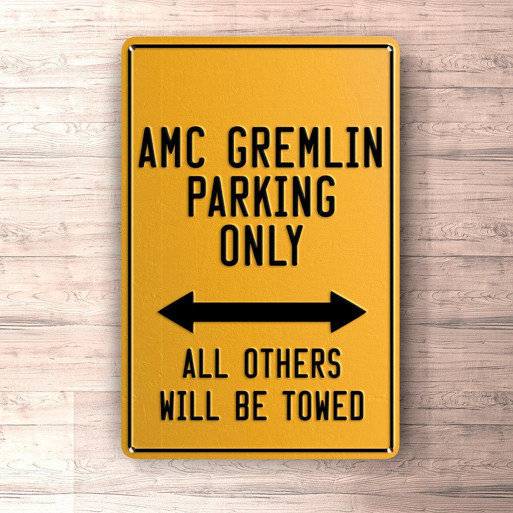 Amc Gremlin Parking Only Skilte, Musemåtte, Dørmåtte-Parking skilte-AMC-Garage Culture Shop- garage - man cave - merchandise