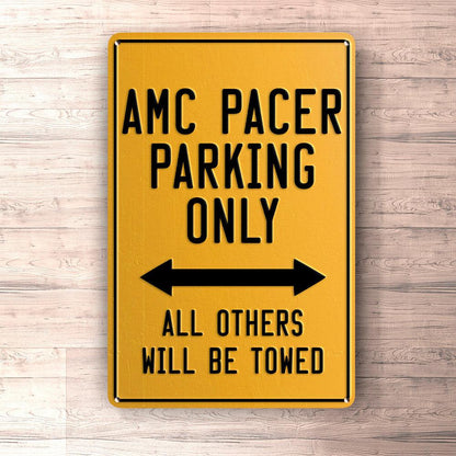 Amc Pacer Parking Only Skilte, Musemåtte, Dørmåtte , Plakat-Parking skilte-AMC-Garage Culture Shop- garage - man cave - merchandise