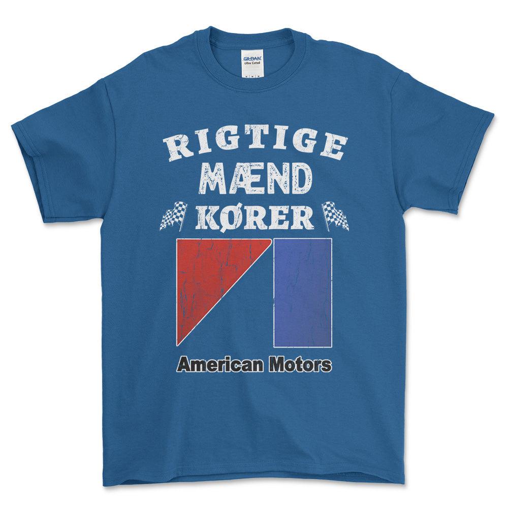 American Motors Rigtige Mænd Kører Unisex T-Shirt , Bomuld-Beklædning-AMC-Blå Royal-S-Forside-Garage Culture Shop- garage - man cave - merchandise