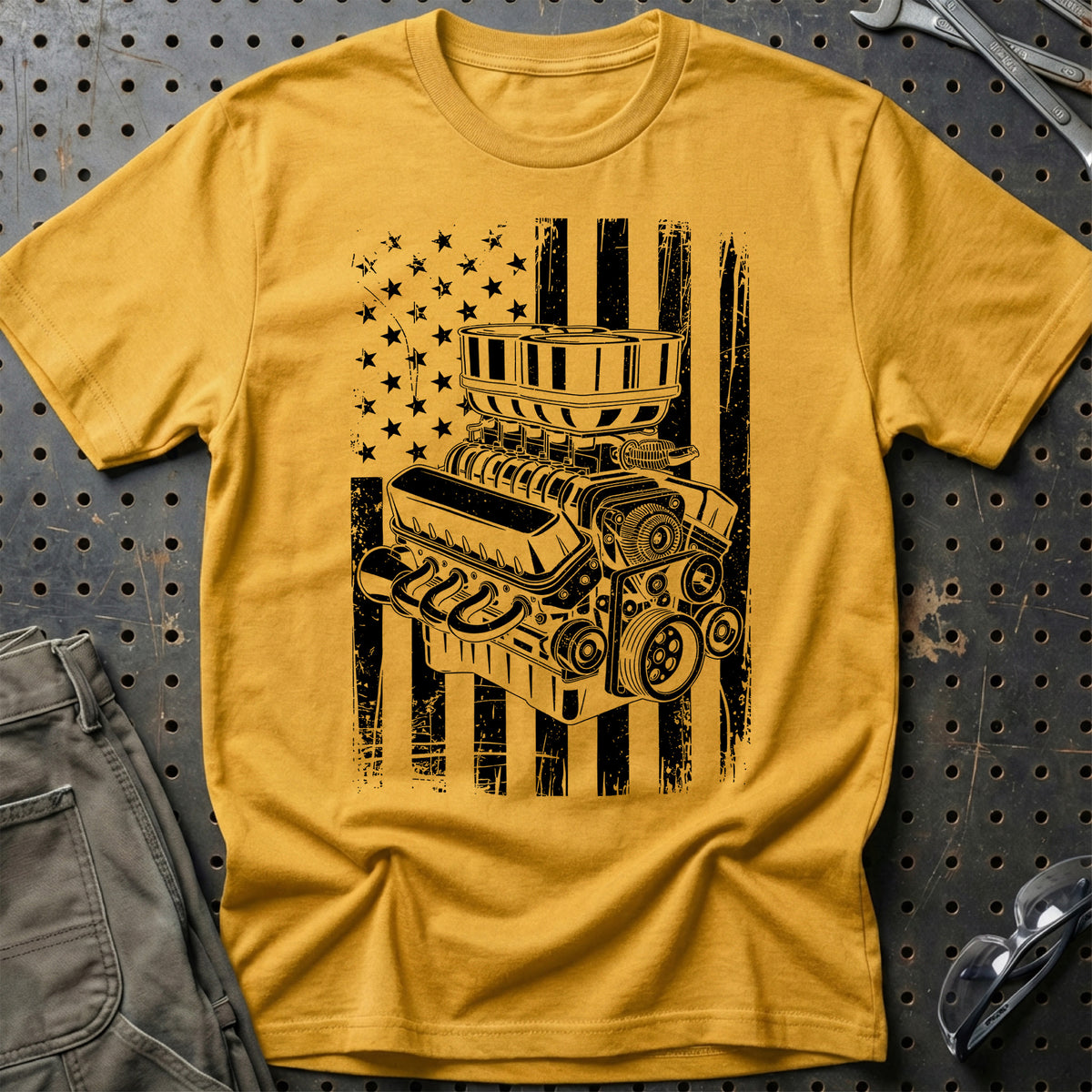 
American V8 T-Shirt – Guld