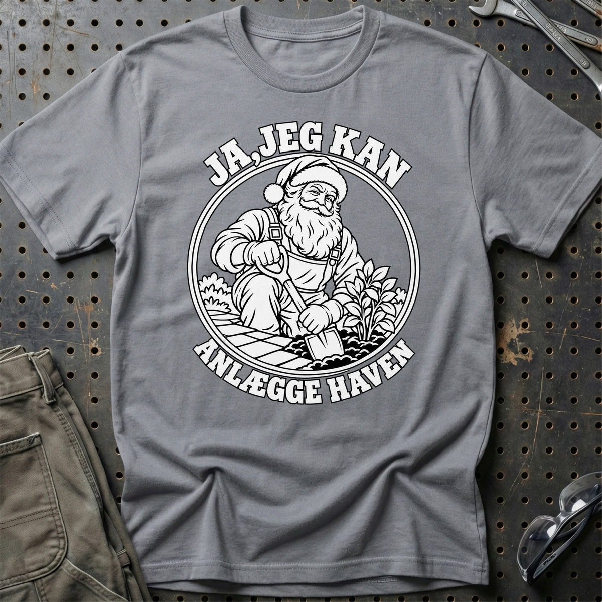 
Anlægsgartner – Santa Kan Det – Jul T-Shirt – Grå Sport